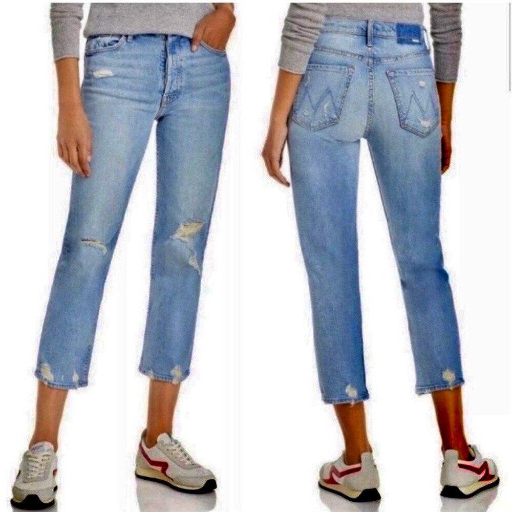 Mother Superior The Tomcat Medium Blue Confession Wash High-rise Boyfriend Jeans